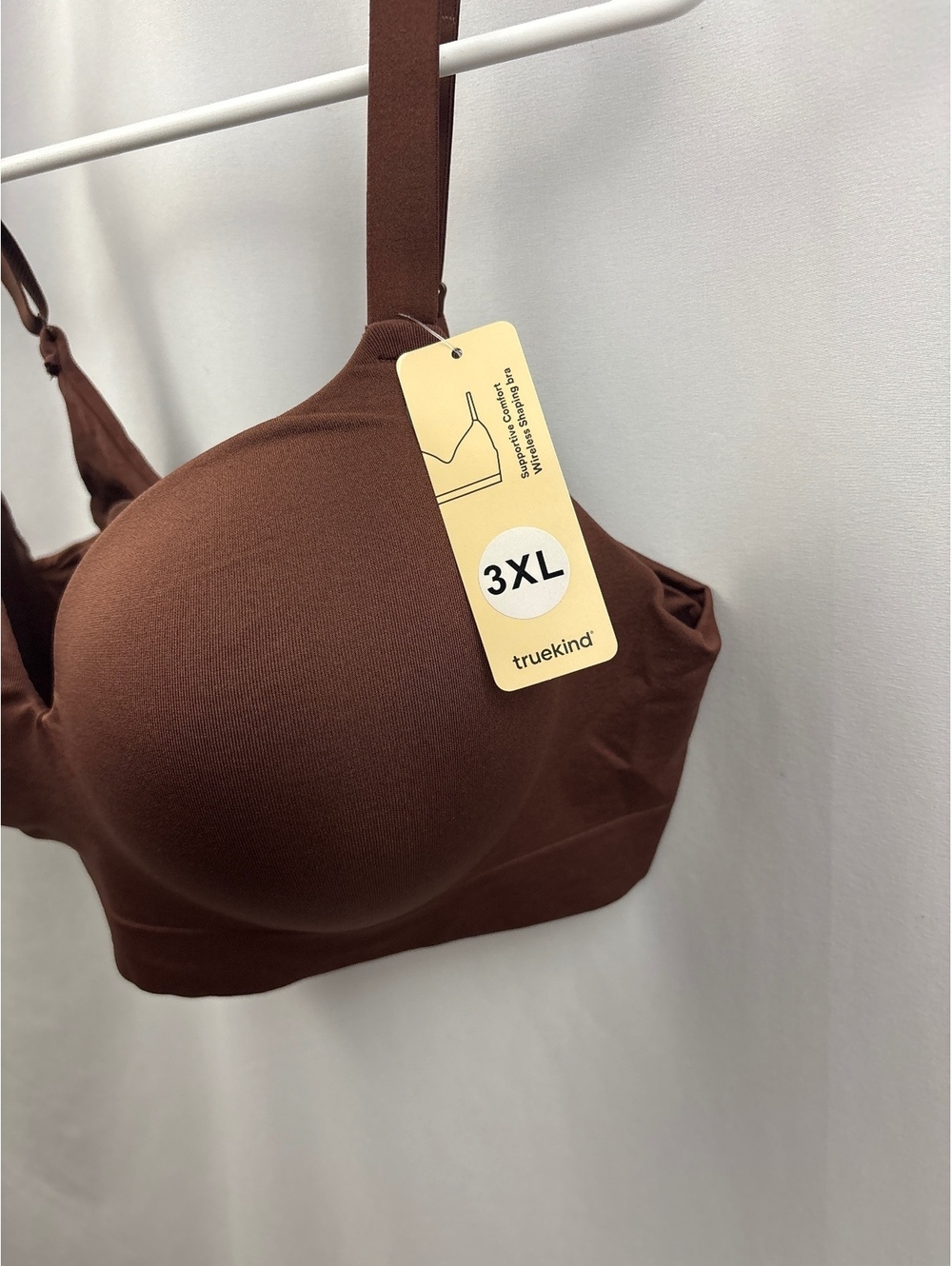 TrueKind 3XL Brown Wireless Bra Supportive Comfort Shaping Brand New NWT - Picture 3 of 7
